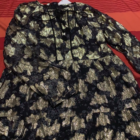 Zara Black ruffle mini dress with metallic thread - Picture 11 of 11